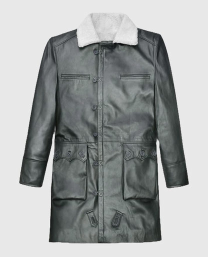 Metallic Lurex Gray Tom Hardy Trench Coat