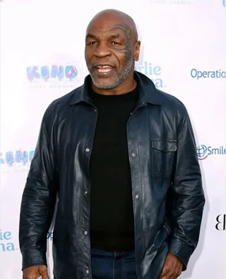Mike Tyson Blue Leather Jacket