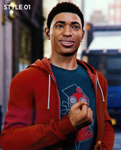 Miles Morales Spider Verse Red Hoodie