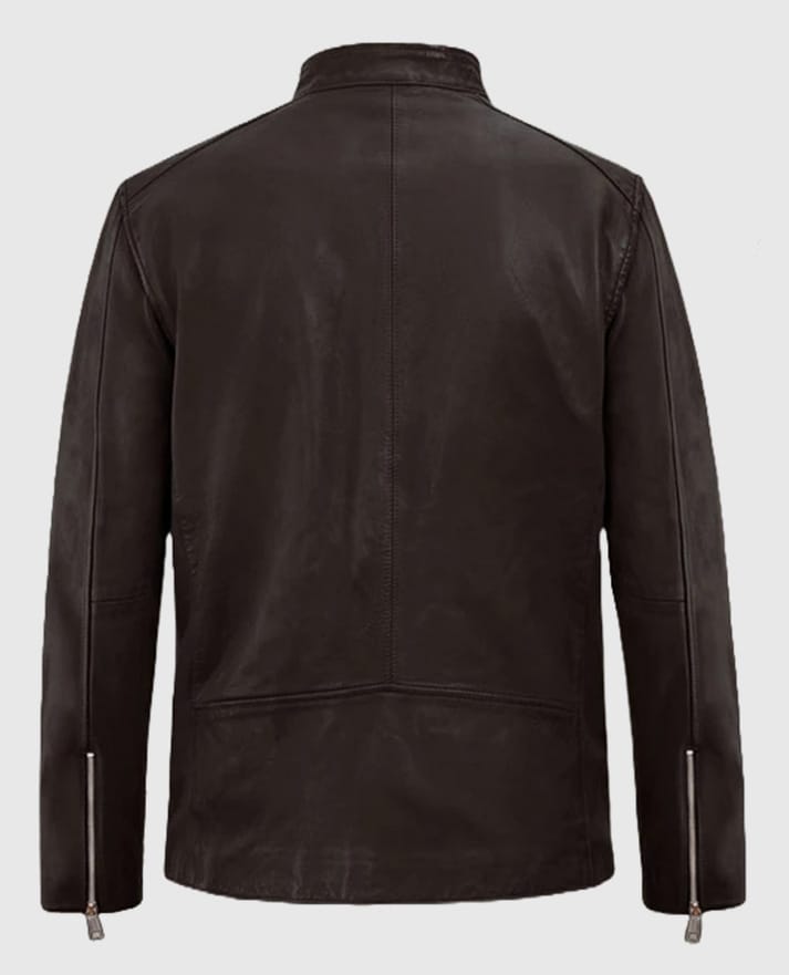 Men's Motorad Brown Biker Leather Jacket - second image