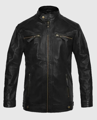  Black Motorcycle Leather Jacket