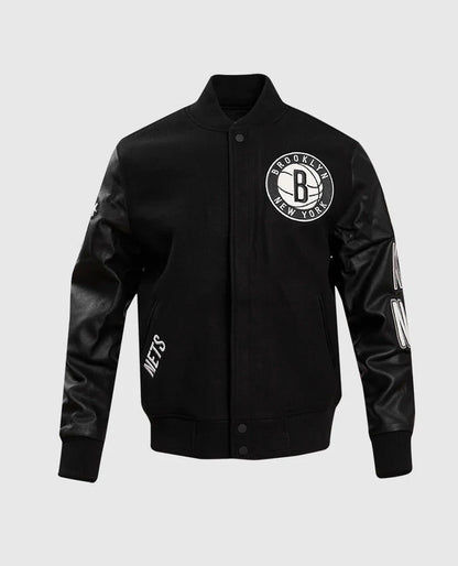 NBA Brooklyn Nets Black Varsity Jacket