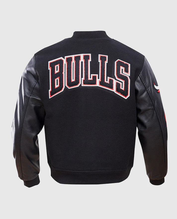 NBA Chicago Bulls Men's Black Varsity Jacket
