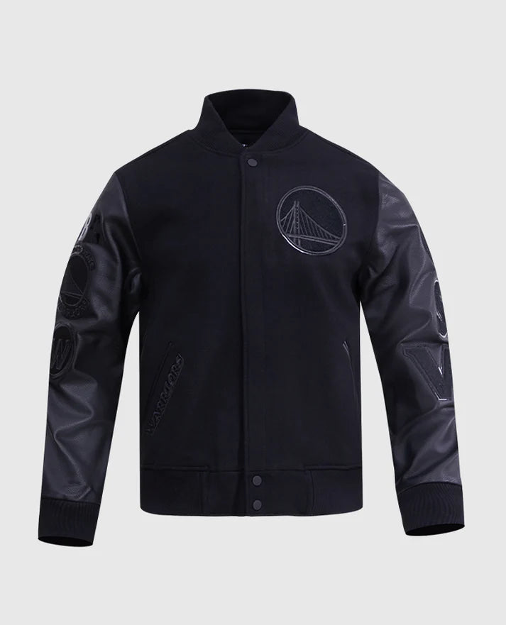 NBA Golden State Warriors Black Varsity Jacket