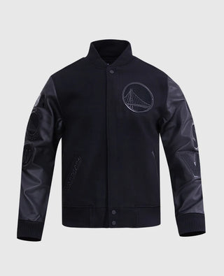 NBA Golden State Warriors Black Varsity Jacket
