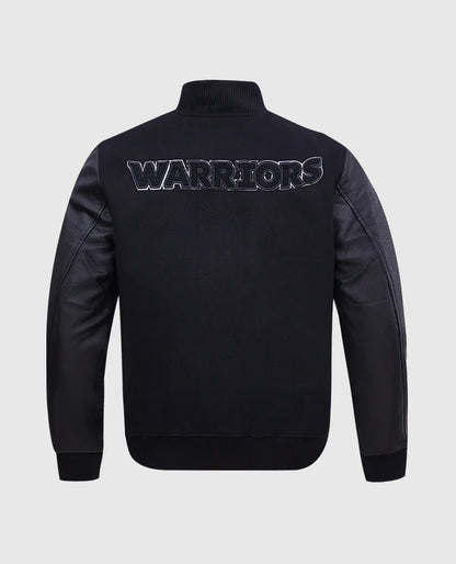 NBA Golden State Warriors Men's Black Varsity Jacket