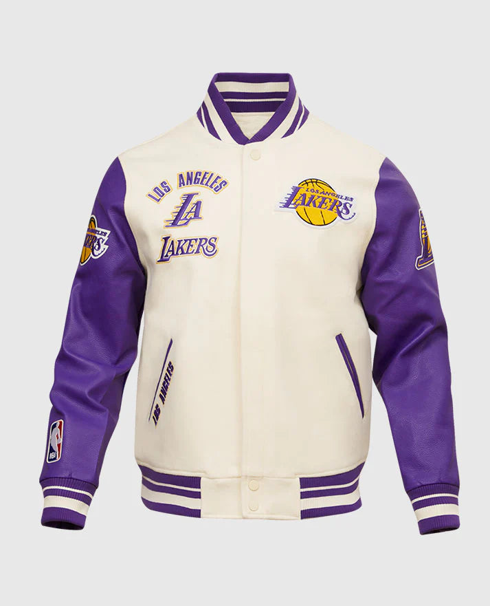 NBA Los Angeles Lakers White Varsity Jacket