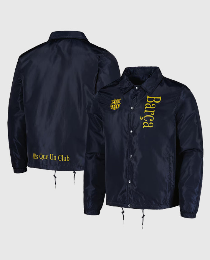 Navy Barcelona Coaches Full Snap Jacket