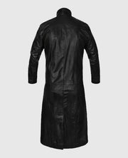 Nick Fury Black Leather Trench Coat