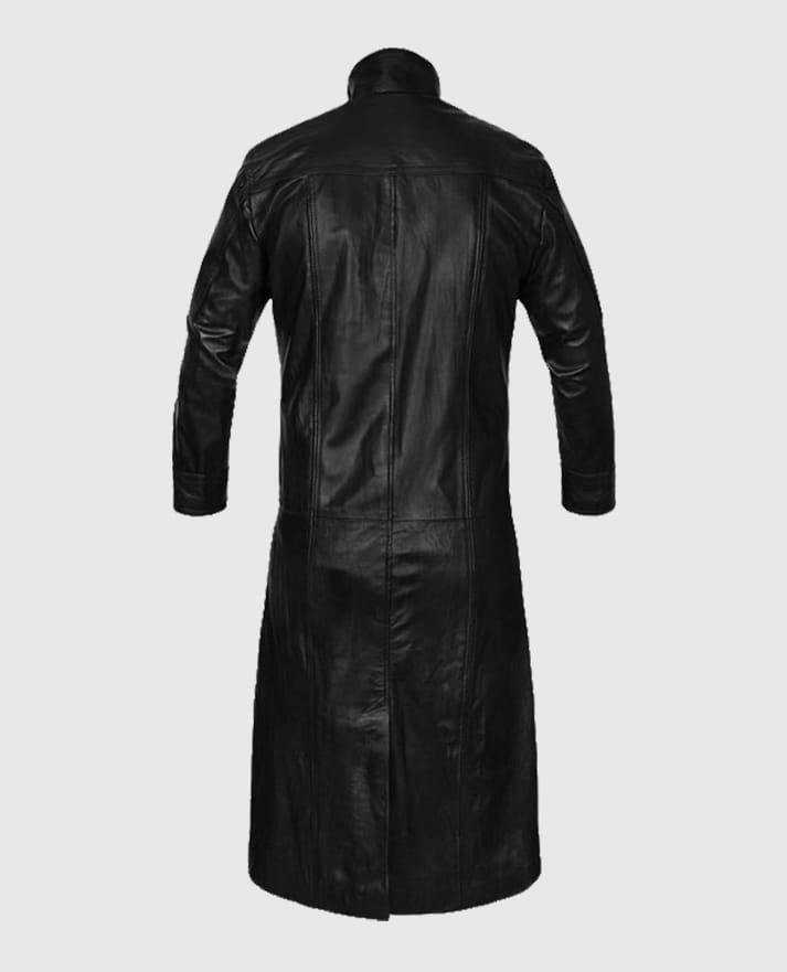 Nick Fury Black Leather Trench Coat