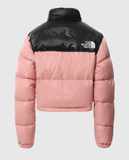 North Face Pink and Black Puffer Jacket