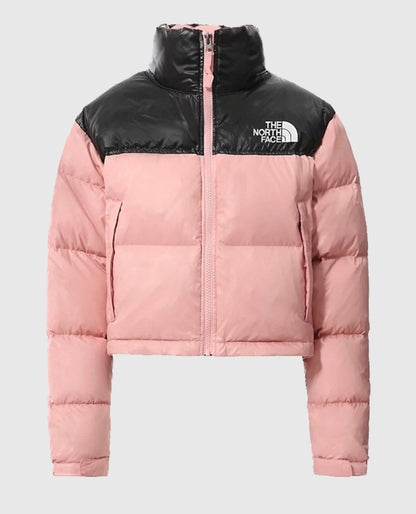 North Face Pink and Black Puffer Jacket
