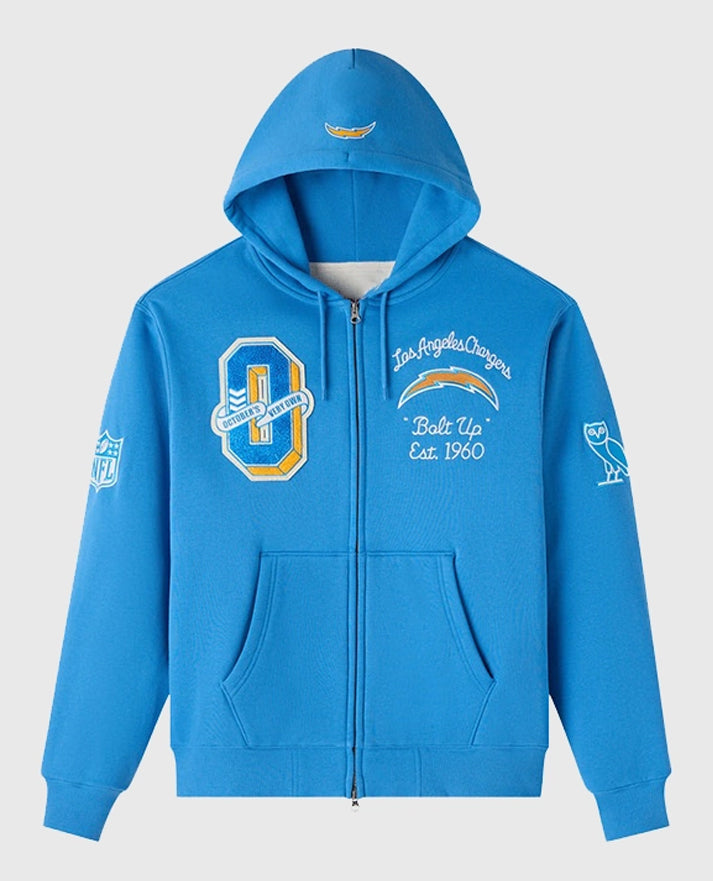 OVO 2025 Los Angeles Chargers Waffle Lined Hoodie