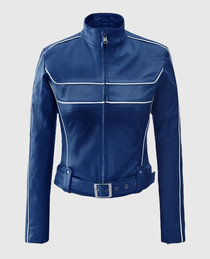  Once Upon a Time Jennifer Morrison Blue Leather Jacket