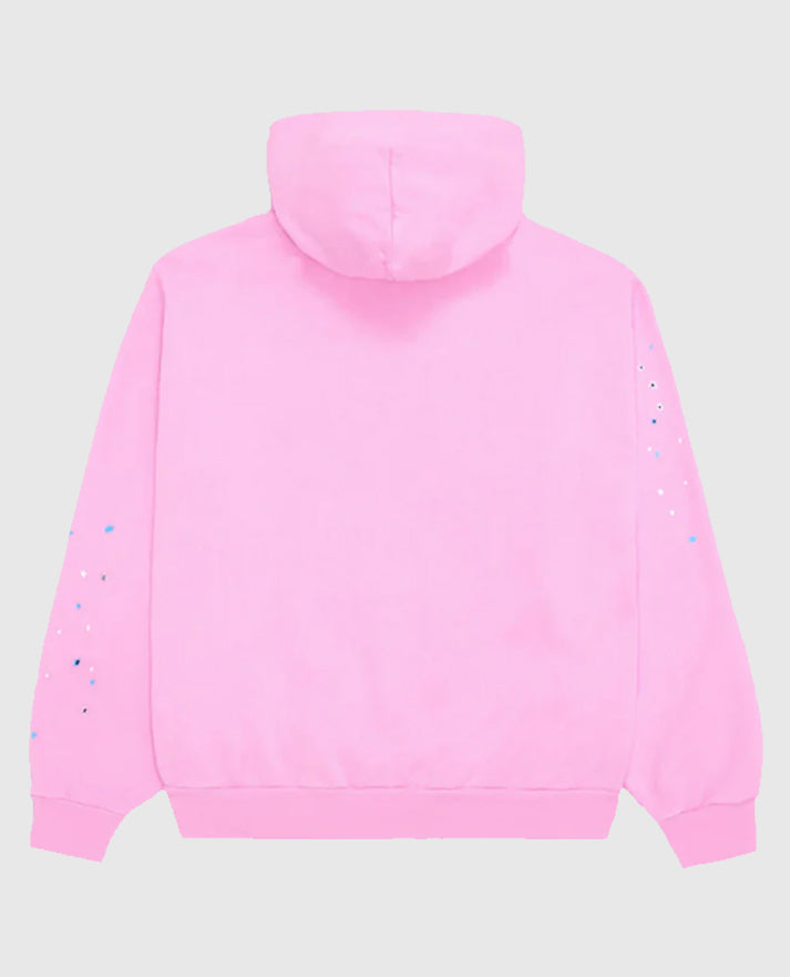 Pink Sp5der OG Web Hoodie back view