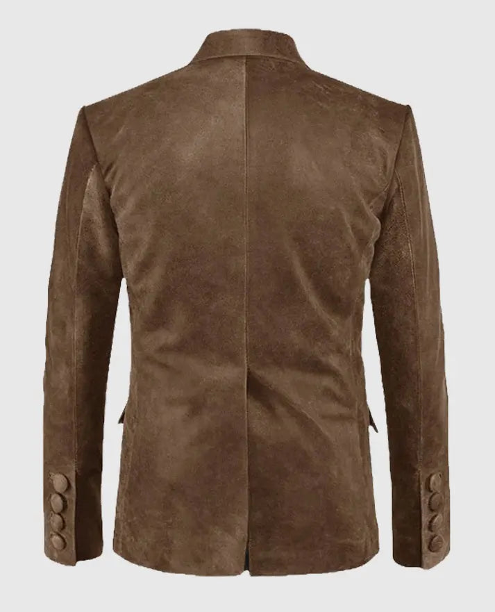 Quaint Brown Leather Blazer