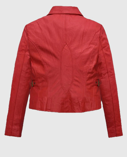 Red Washed Jennifer Lopez Gigli Leather Jacket