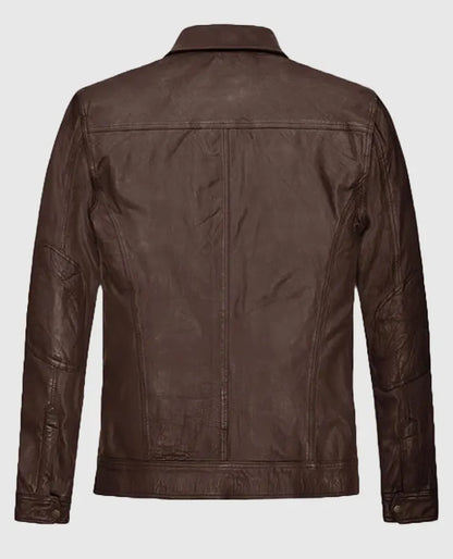 Retro Style Brown Leather Jacket