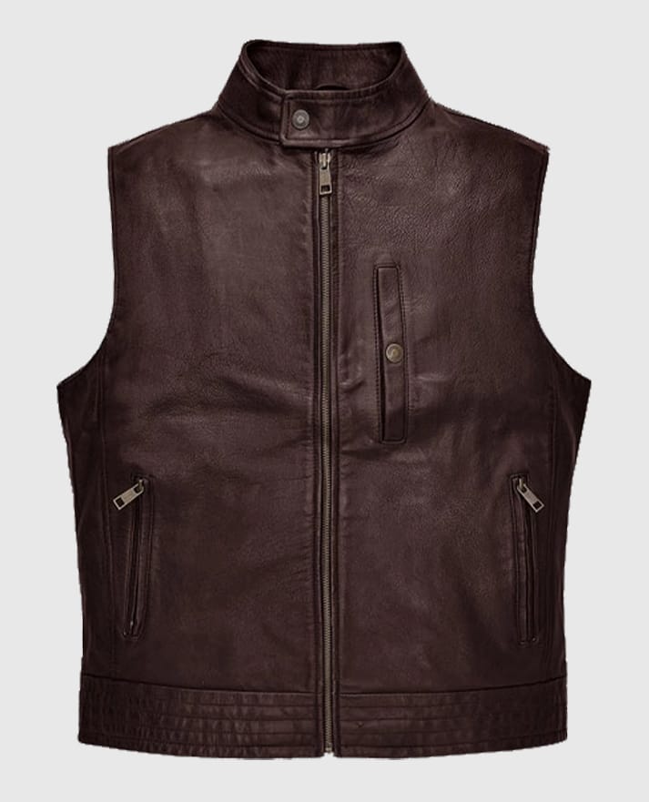 Road Shaper Dark Brown Leather Vest
