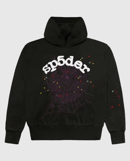 SP5DER Web Suit Black Hoodie