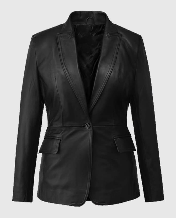The Winter Soldier Scarlett Johansson Leather Blazer - second image