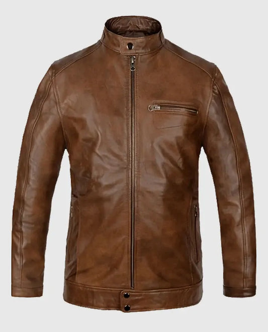 Scott Eastwood Overdrive Brown Leather Jacket