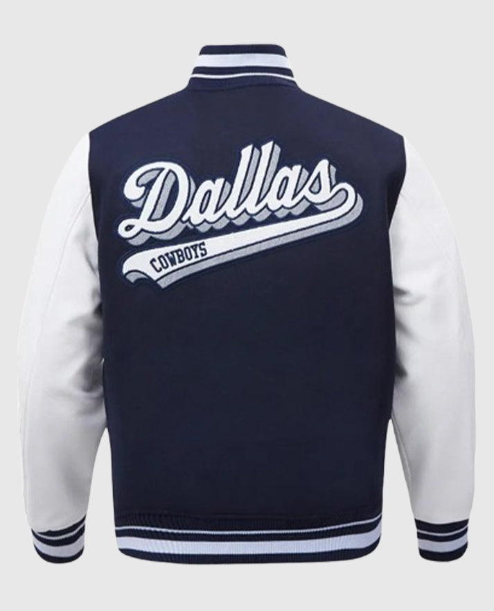 Script Tail Dallas Cowboys Classic Rib Varsity Jacket