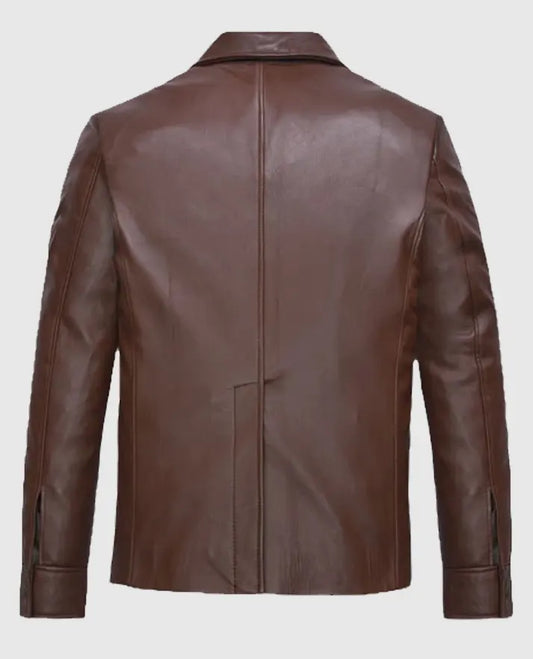  Shirt Style Brown Leather Jacket
