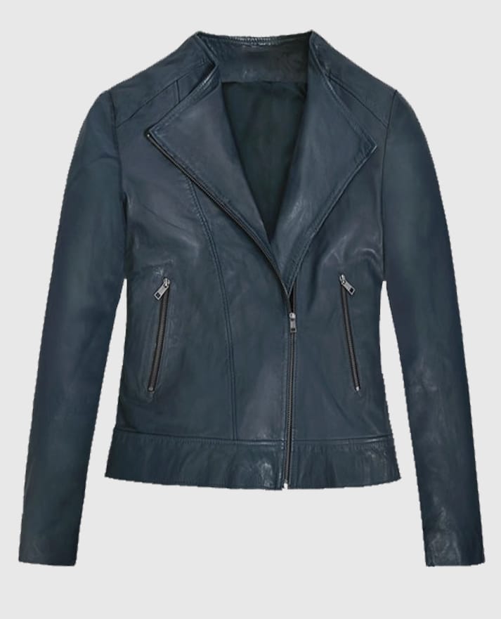 Soft Winsor Blue Washed & Wax Leather Jacket