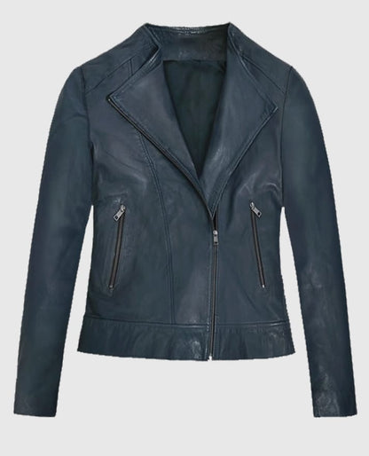 Soft Winsor Blue Washed & Wax Leather Jacket