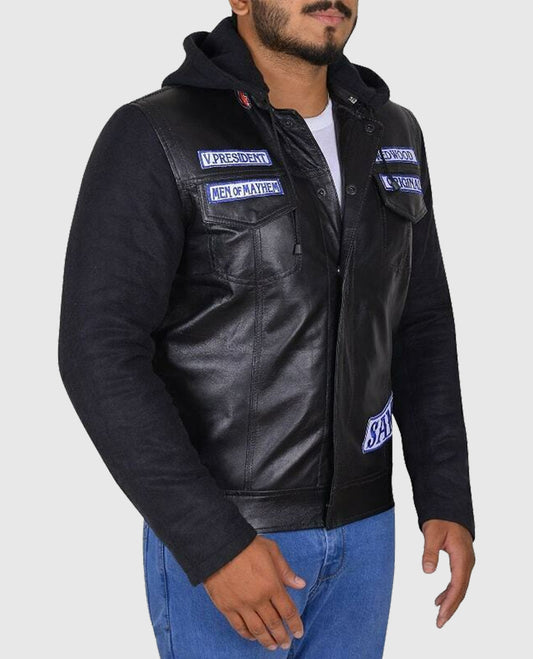 Sons of Anarchy Jax Teller  Hooded Leather Jacket
