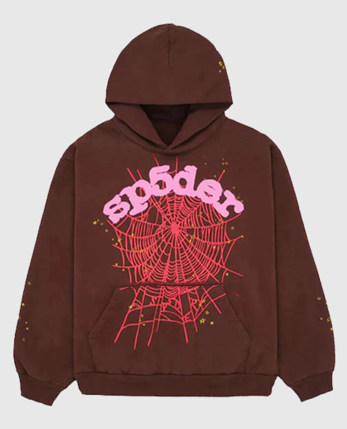 Sp5der Web Brown Hoodie