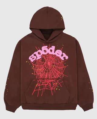 Sp5der Web Brown Hoodie