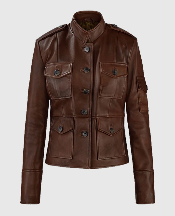 Spanish Brown Katherine Heigl Leather Jacket