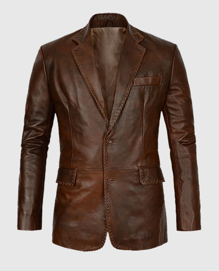 Spanish Brown Medieval Leather Blazer