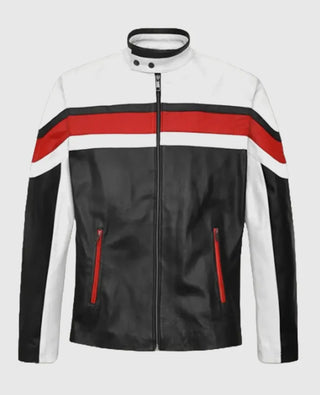 Striped Rocker Leather Jacket