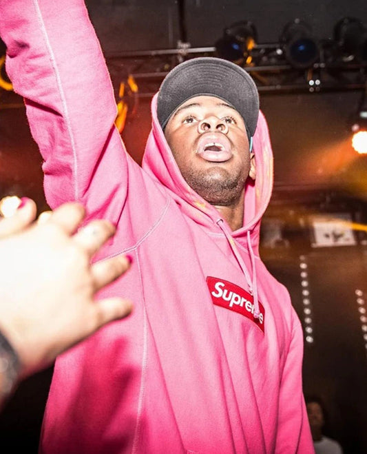 Supreme Box Logo Pink Pullover Hoodie