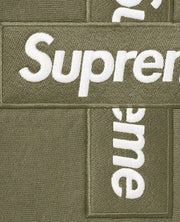 Supreme Cross Box Logo green Hooded Sweatshirt logo close up