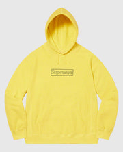 Supreme KAWS Chalk Logo Yellow Hooded Sweatshirt
