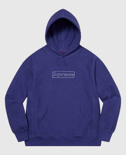 Supreme KAWS Chalk Logo purple Hooded Sweatshirt close view