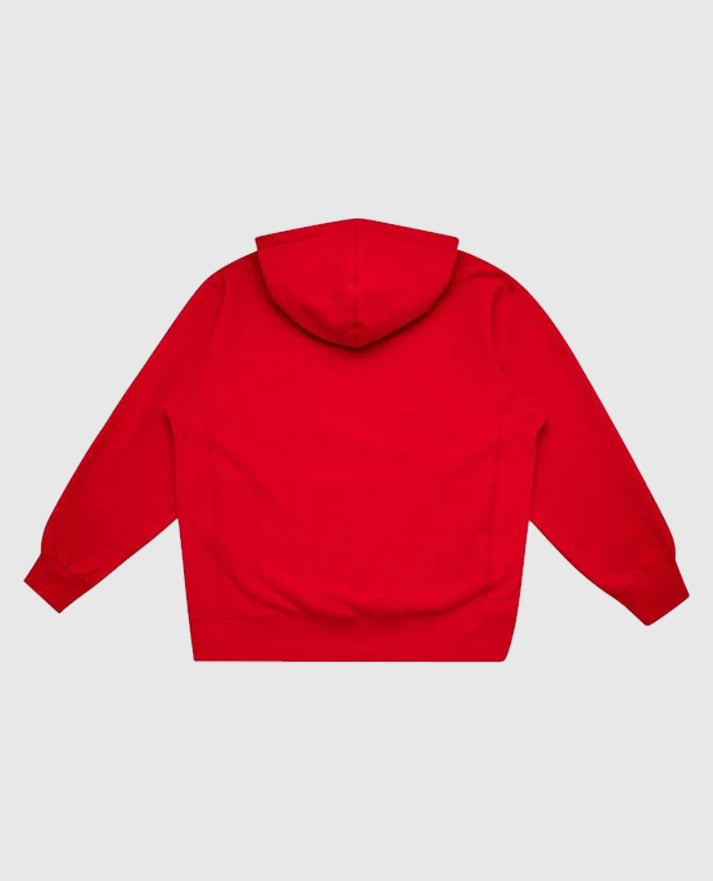 Supreme KAWS Chalk Logo red Hooded Sweatshirt close view