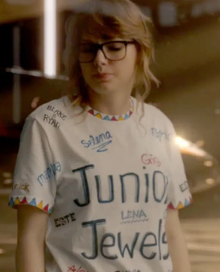 Taylor Swift You Belong With Me Junior Jewels White Printed Shirt