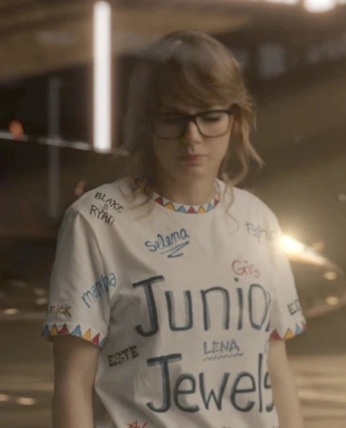 Taylor Swift You Belong With Me Junior Jewels White Printed Shirt