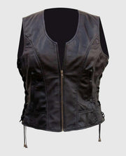 The Walking Dead Michonne Leather Brown Vest for women