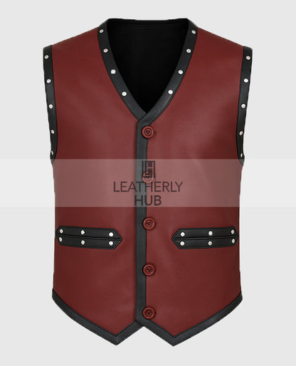 The Warriors Dark Brown Leather Vest