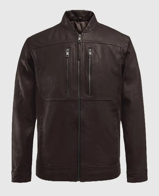 Thunder Storm Brown Biker Leather Jacket
