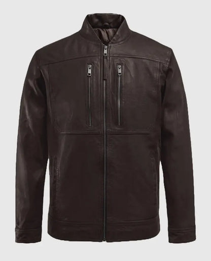 Thunder Storm Brown Biker Leather Jacket