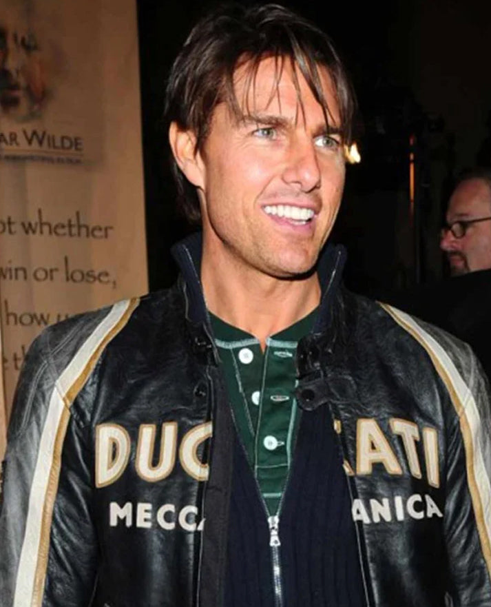 Tom Cruise Ducati Meccanica Black Biker Jacket
