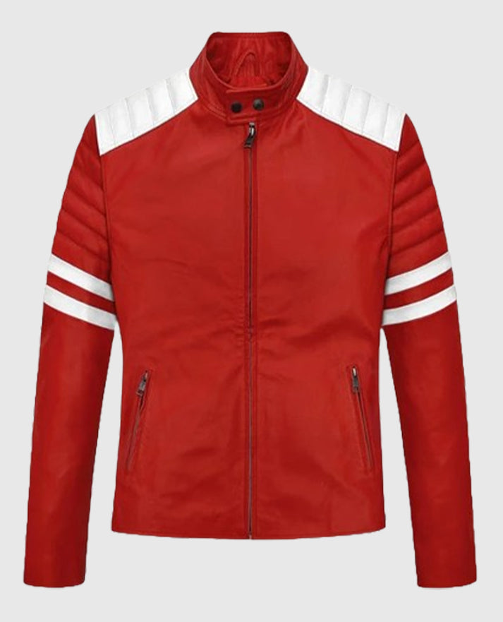 Tyler Durden's Fight Club Red Leather Jacket - second image