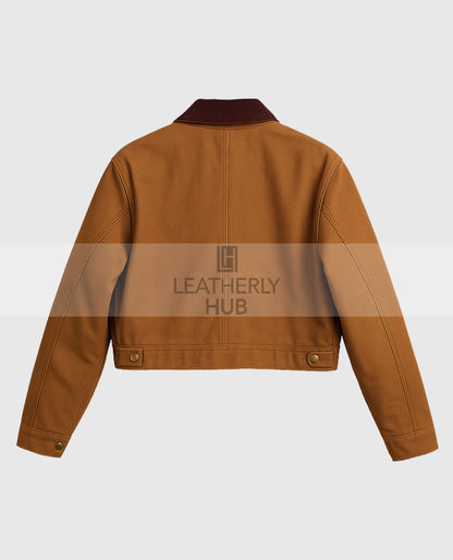 Vintage Carhartt x NY Yankees Brown Crop Jacket